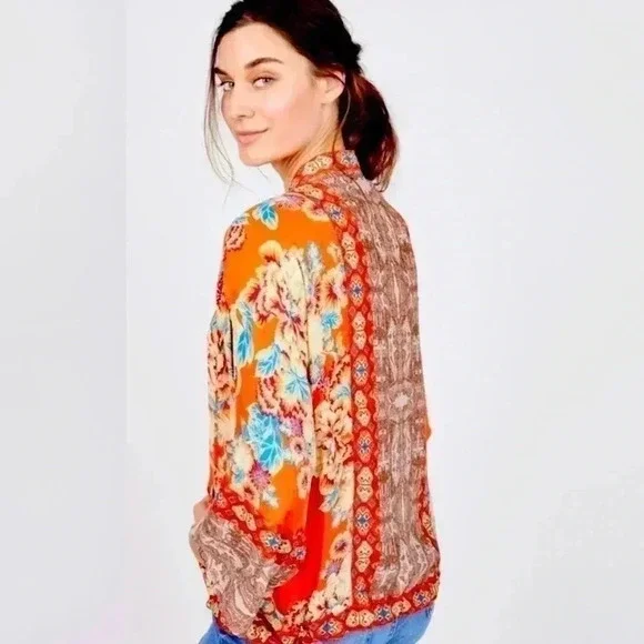 Free People Front Zip Kimono Jacket Size XS ❤️ - Picture 2 of 11